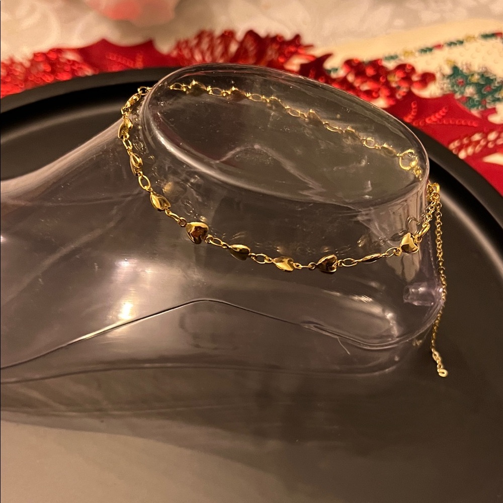 Elegant Gold Heart Chain Anklet